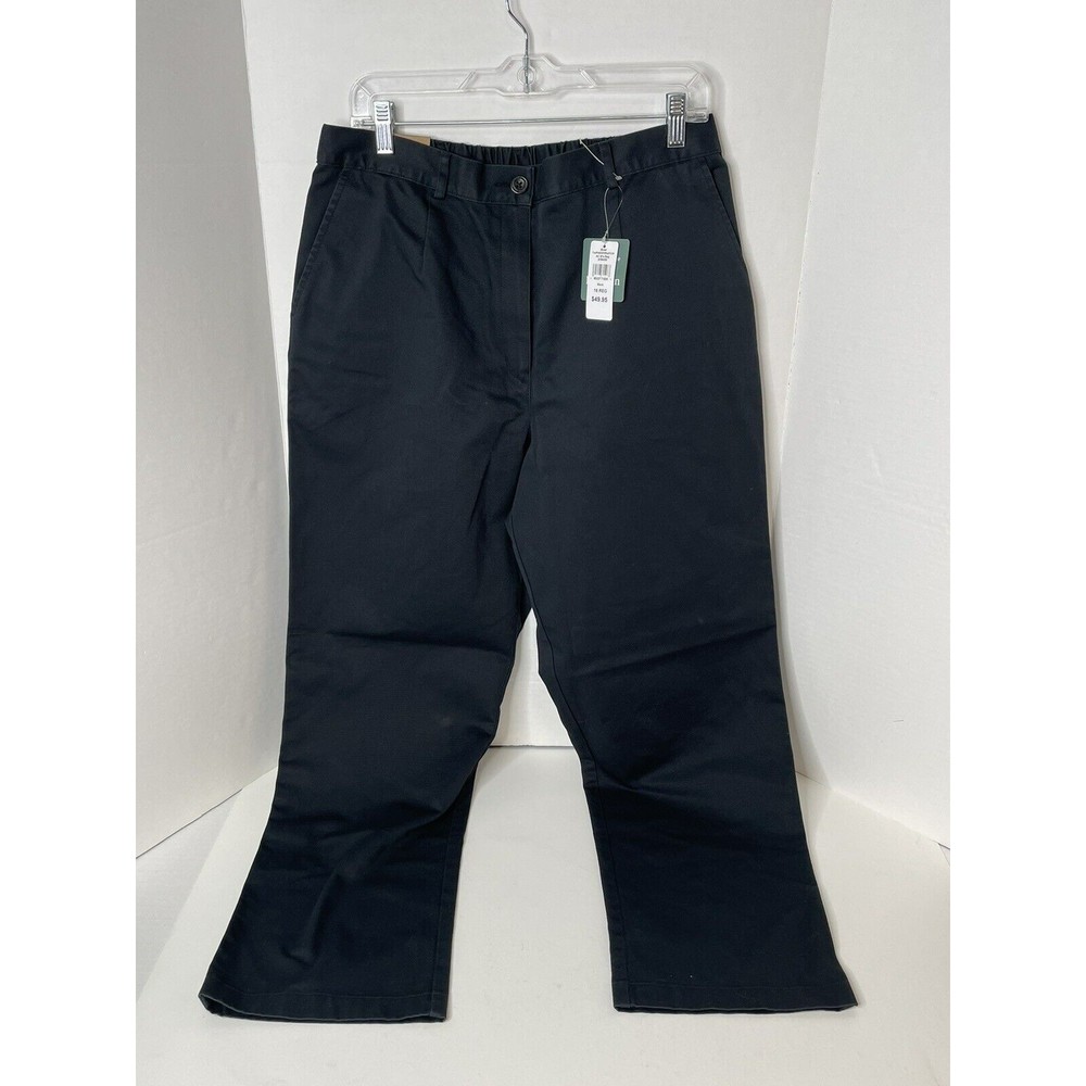 New LL Bean Womens Wrinkle Free Dress Pants, Size 16 Regular Black Original Fit - Picture 5 of 13